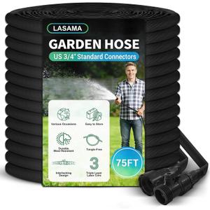 75FT Garden Hose, Lightweight Water Hose, 3/4" Connectors Lawn Hose for Outdoor, Outside Hose for Yard Backyard, Collapsible & Car Wash Watering