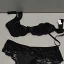 Lace Lingerie for Women 2 Piece, Push Up Bra and Cheeky Panty Sets for Women,Comfortable Womens Sexy Lingerie (Medium, Black)