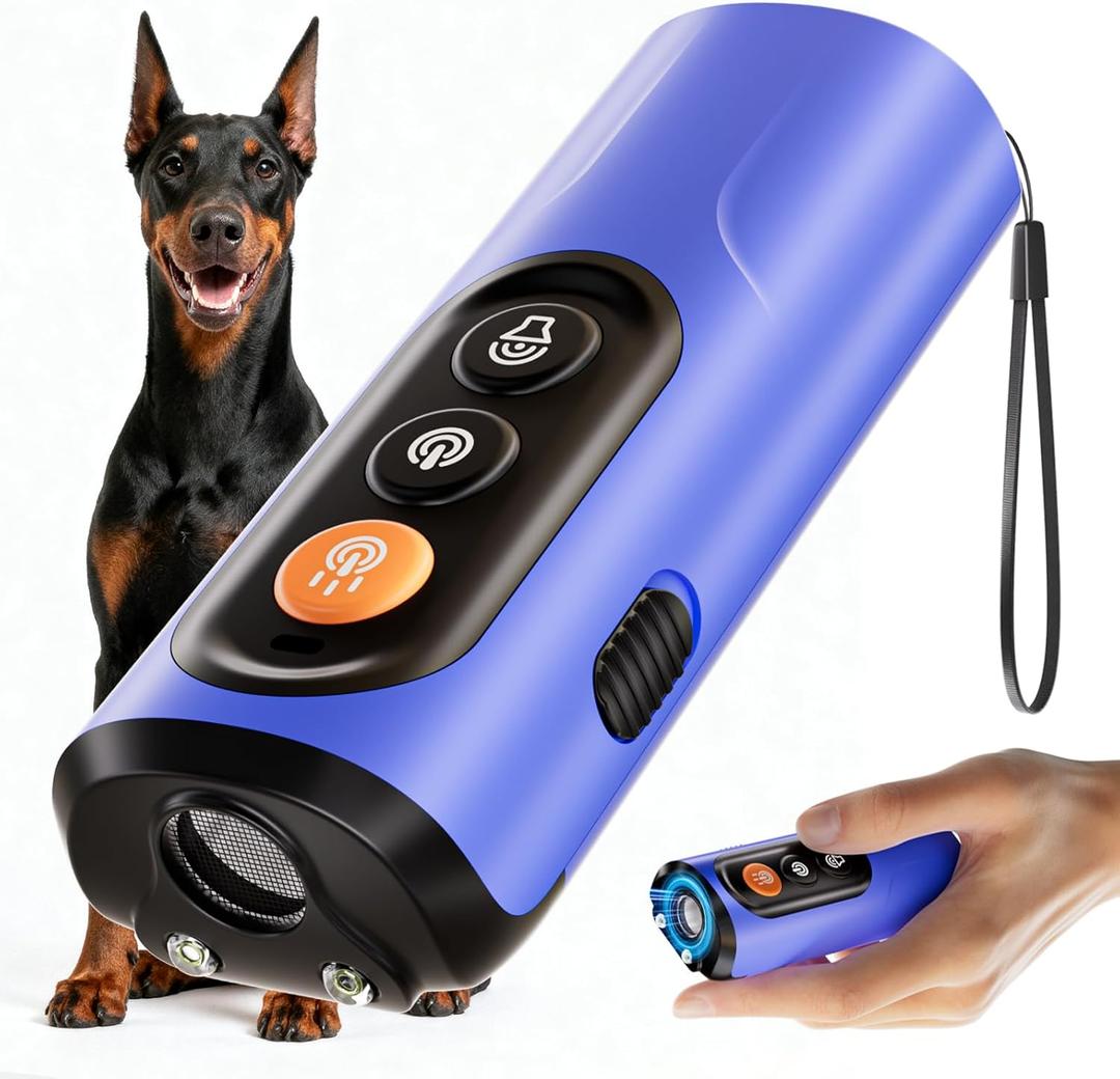 Dog Bark Deterrent Devices, Anti-Barking Device for Dogs 50-ft Range, Three Modes, Dog Barking Silencer Replaces Traditional bark Collars, Suitable for All Dogs, Indoors and Outdoors