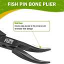 Fish Bone Pliers/Tweezers  Ergonomic Non-Slip Grip, Food-Grade Stainless Steel Deboner | Pin Bone Remover for Salmon, Trout & All Fish