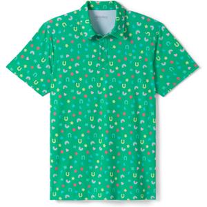 Tipsy Elves Mens Golf Polo Shirt - Moisture Wicking, Stretch Fabric, Athletic Fit - Performance Polo (Green, S)