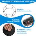 24'' x 100' Black Chicken Wire Mesh Fence, 15 Gauge Poultry Netting and 2 inch Mesh Fence Roll, Chicken Wire for Floral Arrangements/Crafts/Farm/Livestock/Pet Protection