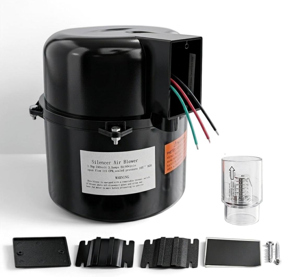 6310131 1.0 HP Silencer Spa Blower 120V 5.5A Replacement for Air Supply, Quiet Shock‑Absorbent Spa Blower for 2" Plumbing, Easy Install for Hot Tub & Pool Spa
