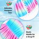 Girls Swimsuit Cover Up Size 6-7 Years Old Pink Green Gradient One Piece Cute Swimsuit Coverup