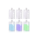 6 Pack Travel Pouches for Toiletries, 100ml/3.51fl oz Fluid Makeup Packing Bag Squeezable Refillable Clear Leakproof PET Plastic Squeeze Pouch Bottle (6)