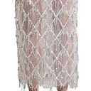 MakeMeChic Women's Sequin Midi Skirts Sheer Fringe Glitter Sparkly Party Club Cover Up Pencil Skirts, XL