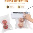 Food Vacuum Sealer Machine Home Use Preservation Sealer, One-Touch Operation, Dry & Wet Modes, Extends Food Freshness,Digital Countdown Timer, Compact, Includes 40 Vacuum Bags