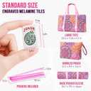 American Mahjong Tile Set, 166 Pink Engraved Tiles, 4 Rack Pushers | 1.2-Inch Melamine Tiles, 4 Racks, 3-Bag Storage System, 100 Chips, 3 Dice and Wind Indicator for Game Night, Travel, Gifting, 1.2 x 0.9 x 0.5 inches