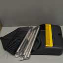 Broom and Dustpan Set for Home with 52 Inch Long Angled Handle - Stand Up Dustpan No Warping Metal Edge, Ergonomic Sweeping, 4 Layer Bristles and Hair Cleaning Teeth for Kitchen Office