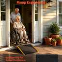 VEVOR Threshold Ramp for Doorways, 26.4 x 31.9 in, Platform Aluminum Wheelchair Ramp with Adjustable Height, Non-Slip Door Threshold Ramps, 400 lbs Load Capacity, for Home Steps, Wheelchairs, Walkers