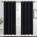 NICETOWN Halloween Blackout Curtain Panels 78 inches - Light Reducing Thermal Insulated Solid Grommet Blackout Curtains/Panels/Drapes for Living Room (Set of 2, 55 inches by 78 Inch, Black)