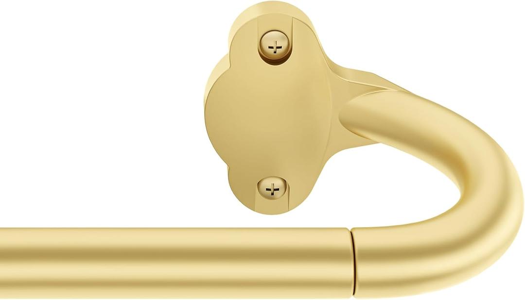 Wrap Around Curtain Rod 18-45 Inch(1.5-3.75 Feet), 5/8'' Adjustable Heavy Duty Blackout Drapery Rod, Curved Ceiling Mount Room Darkening Curtain Rod for Windows, Gold
