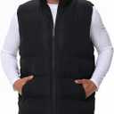 Men's Puffer Vest Outdoor Zipper Vest Warm Sleeveless Men Winter Jackets Water-Resistant, Size: XL