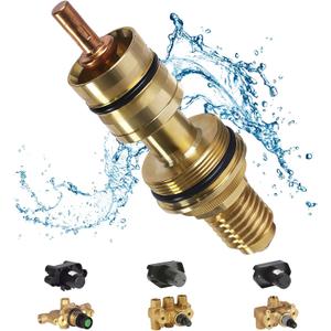47582000 Thermostatic Shower Cartridge Compatible with Grohe Thermo-Element, 3/4" Brass Valve Replacement for GrohTemp 34902, Grotherm 34908, 34124, Precise Temperature Control