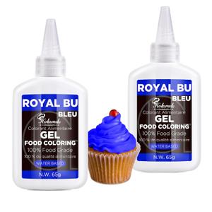 Gel Food Coloring (Blue), 65g X 2 Food-Grade Plant-Based Coloring Set, Natural Tasteless Gel Food Dye for Macarons, Icing, Baking, Cookies, Chocolate, Cake Decorations, Fondant, Easter Egg (EXP 03/22/30)