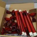 Nimiko 10 Pcs Flameless LED with Remote and Timer，Flickering Flame Taper Battery Operated Candles，Electric Taper Candles for Weddings, Parties, Holiday Decoration（Red）