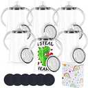 Wzaytia 12 Oz Sublimation Sippy Cup 4 Pack, Kids Sublimation Sippy Tumblers, Stainless Steel Sublimation Todder Water Bottle