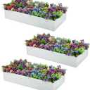 Meberam 3 Pack 6x3x1FT Galvanized Raised Garden Beds Kit Outdoor Metal Gardening Planter Box for Vegetable Elevated Flower Herbs,Silver