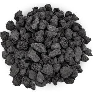 Onlyfire Black Lava Rock 10 Pounds Volcanic Lava Stones for Indoor Outdoor Fire Pits Fireplaces Gas Grill and Landscaping, 0.4-0.8 Inch