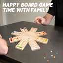 Wooden Board Game, The Wooden Board Can Provide a Gaming Experience for 2 to 8 Players, Featuring 3 Central Hubs, 32 Marbles, and 16 Dice. It is Suitable for Family and Friend Gatherings Board Games