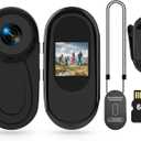 Mini Body Camera HD 1080P Thumb Action Cam, Wearable Body Cam with 64G Card Night Vision 0.9 Display Magnetic Pendant, POV Cam Portable Sports Cam for Pet Cycling Vlogging, Gift for Valentine's Day