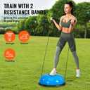 VEVOR Half Exercise Ball Trainer, 23/26 inch Balance Ball Trainer, 1500lbs Capacity Stability Ball, Yoga Ball with Resistance Bands & Foot Pump, Strength Fitness Ball for Home Gym Full Body Workout, 23 Inches X 8.5 Inches