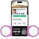 HeyBuddy Slide Series - QR Code Smart Pet Tags for Dogs & Cats, Personalized Pet Tag Stores Multiple Information, Includes Passive Location Tracking, Real-Time Notification & Community Alerts (Large, Pink)