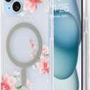 LSL Designed for iPhone 15 Case [Drop Protection/Compatible with Magsafe] Cute Flower Magnetic Phone Case for Women Girly TPU Bumper Floral Cover Pink