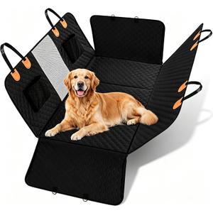 Dog Car Seat Cover for Back Seat, Hammock‑Style Waterproof Pet Protector