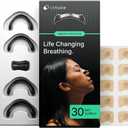 Intake Breathing Nasal Strip Starter Kit (30 Count, Black) - Boost Oxygen Intake, Reduce Snoring, Improve Sleep Quality - Sweat Resistant, Skin Safe Nasal Strips - Extra Strength Snoring Solution