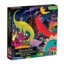 Mudpuppy Dinosaurs Illuminated 500 Piece Glow in the Dark Family Puzzle from Mudpuppy - 20" x 20" Glow in the Dark Puzzle, Perfect Family Activity, Ages 8+