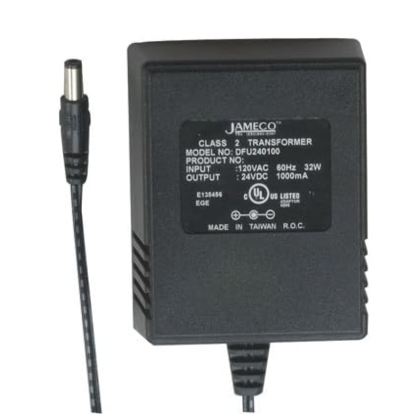 Jameco Reliapro DFU240100G2300 Power Supply Wall Adapter for Transformer, 24W, 24 VDC at 1000 mA, 3.4" x 2.7" x 2.2" Size