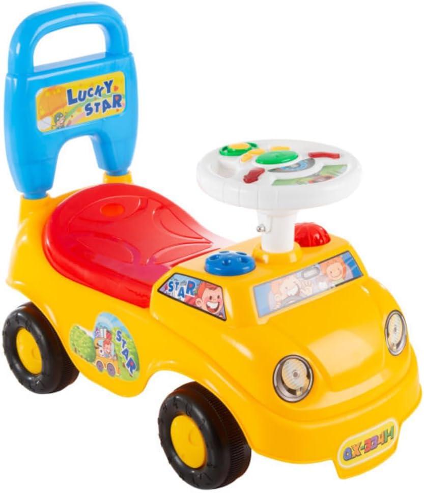 Lil' Rider Kids Push Car  Scoot and Ride Car Walker with Steering Wheel, Lights, Sounds, Music for Babies and Toddlers  Learning to Walk Toys, Multi-Color