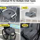 SOOPII Seat Cushion for Office Desk Chair, Memory Foam,Sciatica and Tailbone Pain Relief Cushion, Coccyx Cushion for Wheelchair, Desk Chairs, Cars, Large (Grey)