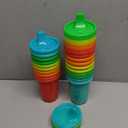 The First Years Take & Toss Spill Proof Sippy Cups - Rainbow Party Pack - Reusable Toddler Cups - Kids Cups and Snap On Lids for Ages 9 Months and Up - 20 Count (10 Ounces)