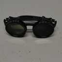 Adjustable Tint Steampunk Sunglasses ND Filter, UV400 Polarized Retro Round Shades, Leather Side Shields