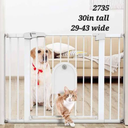29"-45" Baby Gate, No Drilling Auto Close Dog Gate Indoor, White