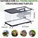 (Tank + Light +Pump + Filter + Filter Balls) Turtle Tank Kit, Turtle Tank Starter Kit,Bottom Drainage, Multi-Function Areas for Turtles, Crabs,Fishes, Amphibians,Reptiles. (15.75 x 8.64 x8.64 Inch)