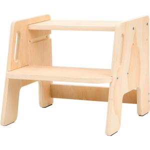Toddler Step Stool, 2-Tier Height Adjustable Wooden Stool with Handles, Non-Slip Squatty Potty Helper for Bathroom, Sink, Kitchen, Bedroom