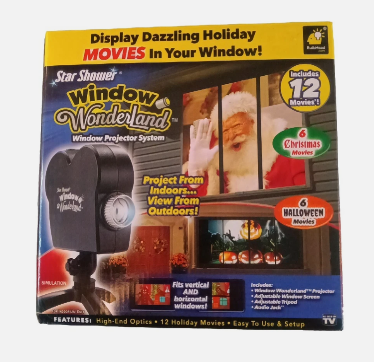 Star Shower Window Wonderland Projector 6 Halloween And 6 Christmas Movies L26