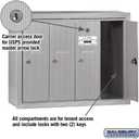 Salsbury Industries 3504ASU Surface Mounted Vertical Mailbox with 4 Doors and USPS Access, Aluminum