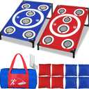 NZQXJXZ Cornhole Board Set with 8 Bean Bags 3x2 Ft Corn Hole Games Portable Cornhole Set for Indoor and Outdoor Ideal for Kids, Adults, Camping, Travel, Beach, Yard