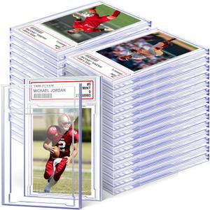 50 PCS Card Case Holder for Trading Cards, Acrylic Graded Card Slab Baseball Card Protectors with Label Position Fit for Sports Cards, Game Card Standard Cards