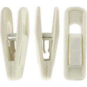 Velvet Hangers Clips, 20 Pack Ivory Pants Hanger Velvet Clips, Strong Hanger Clips Perfect for Thin Felt Hangers
