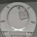 Round Toilet Seat, Standard 16.5 Slow/Soft Close Round Toilet Seat for Round Toilets, No-Slam Quiet-Close Lid, Easy-to-Install, White, Durable Never-Loosen Design