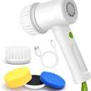 Electric Spin Scrubber Cordless - 330 RPM Power Scrubber for Bathroom, Kitchen, Tile & Grout Cleaning - IPX7 Waterproof with 3 Brush Heads, Type-C Fast Charging, Lightweight for Shower, Sink, Car