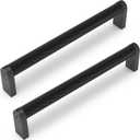 10 Pack Matte Black Cabinet Pulls knurled 6-1/4 Inch Hole Centers Kitchen Cabinet Handles Black Drawer Pulls Cabinet Hardware
