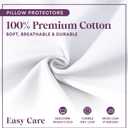 CirclesHome Pillow Protectors 4 Pack Queen Zippered - 100% Cotton Breathable Pillowcases - Protects Pillows from Dirt, Dust and Debris (Queen- Set of 4 - 20x30)