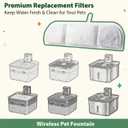 2 x 6 Pack Cat Water Fountain Filter Replacement, Fits Wireless Cat Fountain Filter, Multi-Layer Filtration Pet Fountain Filter Replacement, 6 Filters + 6 Pre-Filter Sponges