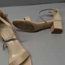 PARTY Women's Open Toe Ankle Strap Low Block Chunky Heels Sandals, Khaki, 11